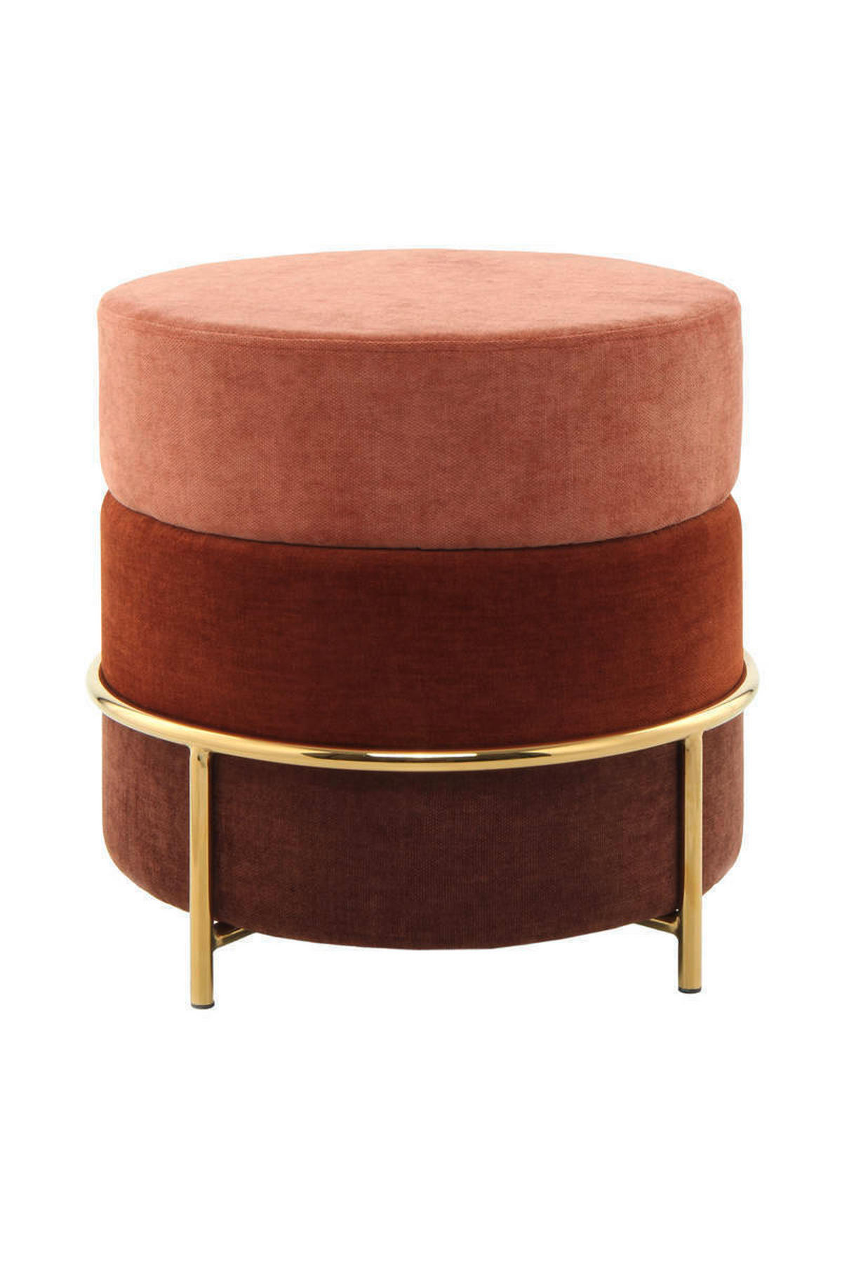 HOCKER Struktur Terracotta  - Terracotta, Basics, Textil/Metall (48,5/48,5/46cm) - Kayoom