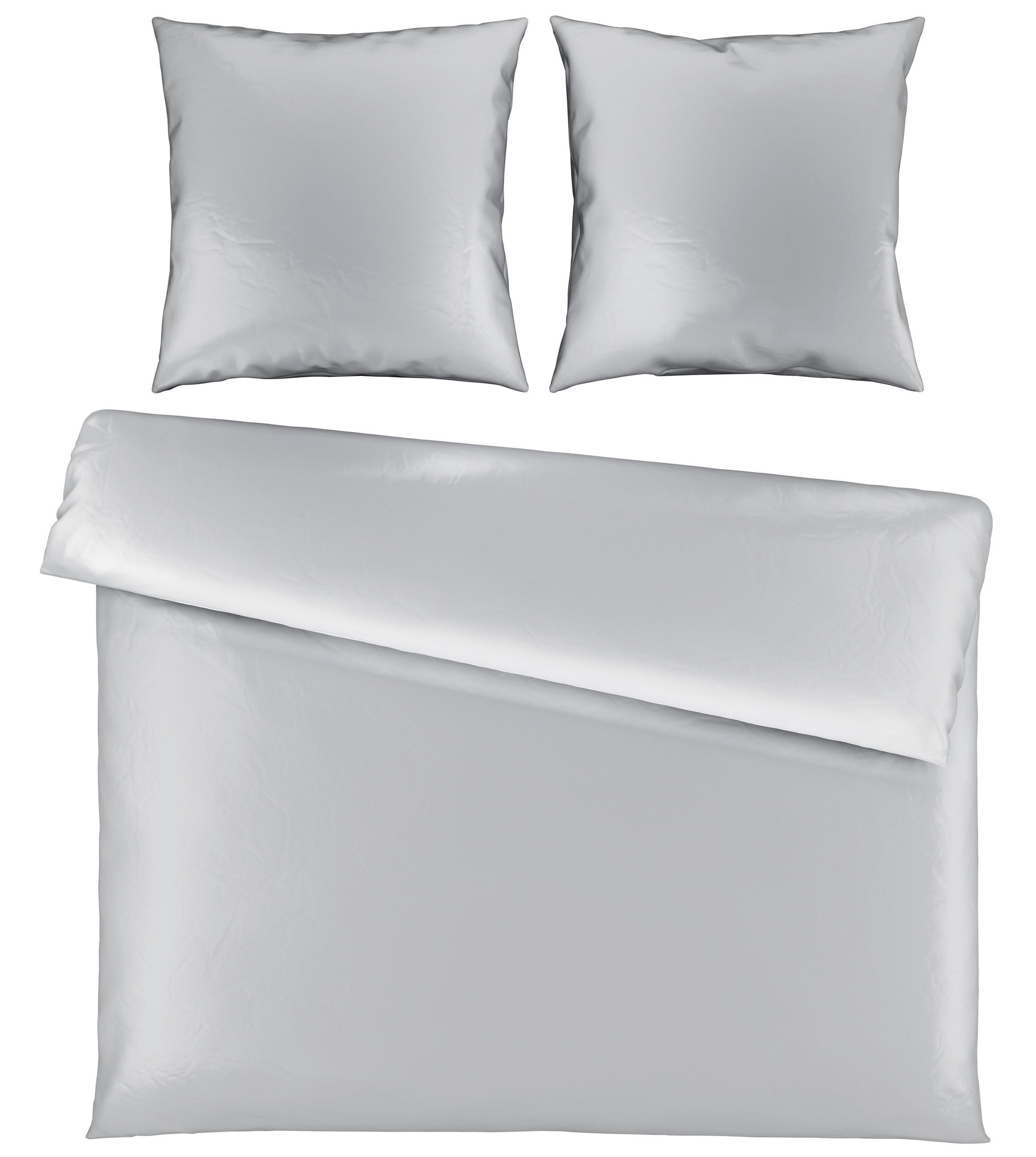 POSTEĽNÁ BIELIZEŇ, satén, sivá, 200/200 cm - sivá, Modern, textil (200/200cm) - Novel