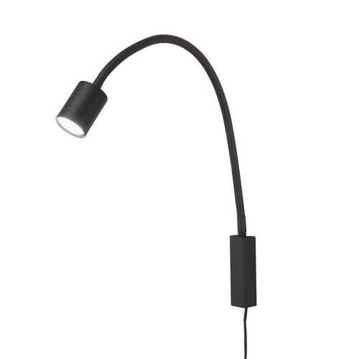 NÁSTENNÉ LED SVIETIDLO, 6/52 cm  - čierna, Konventionell, kov (6/52cm) - Fischer & Honsel