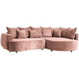 ECKSOFA Rosa Chenille  - Schwarz/Rosa, Design, Kunststoff/Textil (307/194cm) - Carryhome