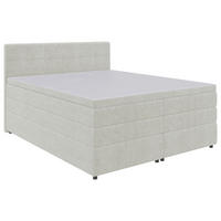 BOXSPRINGBETT 160/200 cm,  in Creme, Bettkasten, Topper, Matratzen, H3 = fest  - Creme/Schwarz, KONVENTIONELL, Kunststoff/Textil (160/200cm) - Boxxx