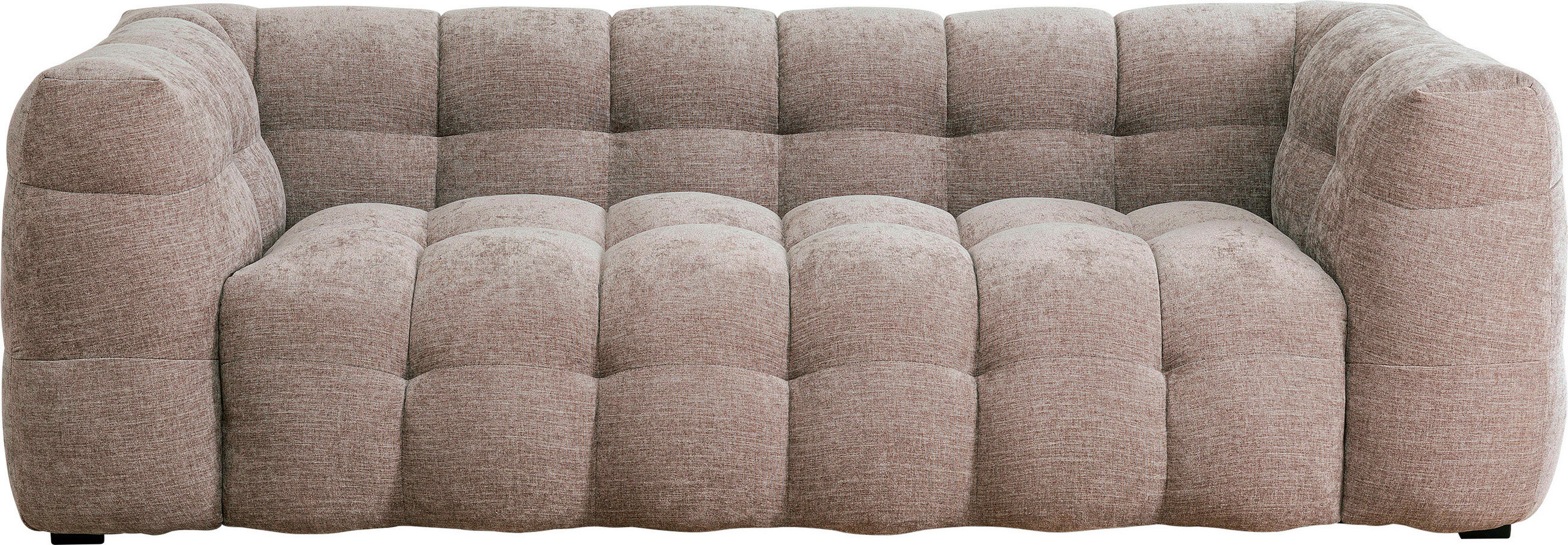 3-SITZER-SOFA in Chenille Hellbraun  - Hellbraun/Schwarz, Design, Holz/Textil (240/70/107cm) - Kare-Design