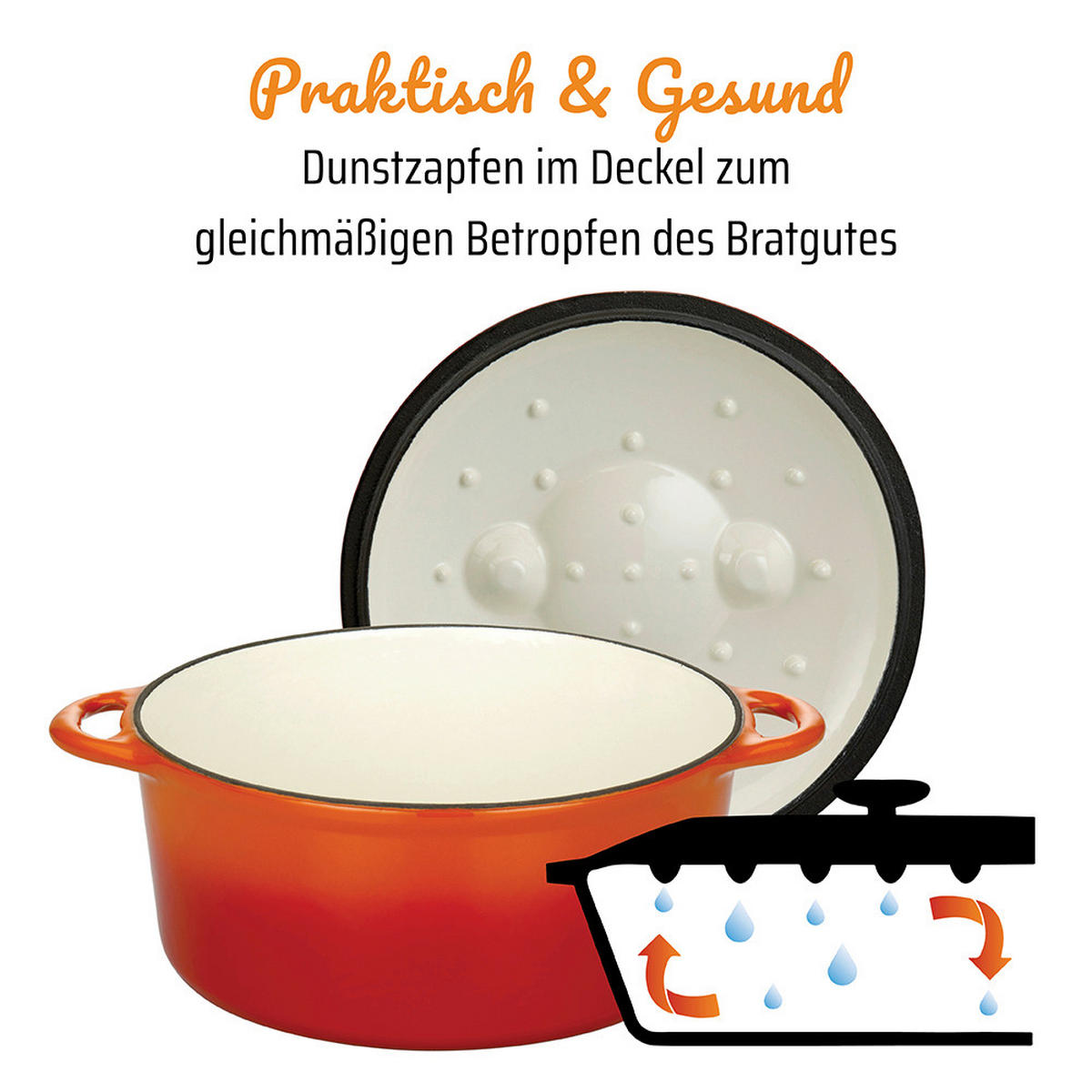 KOCHTOPF ORANGE SHADOW 4 l  - Orange, Basics, Metall (24cm) - GSW