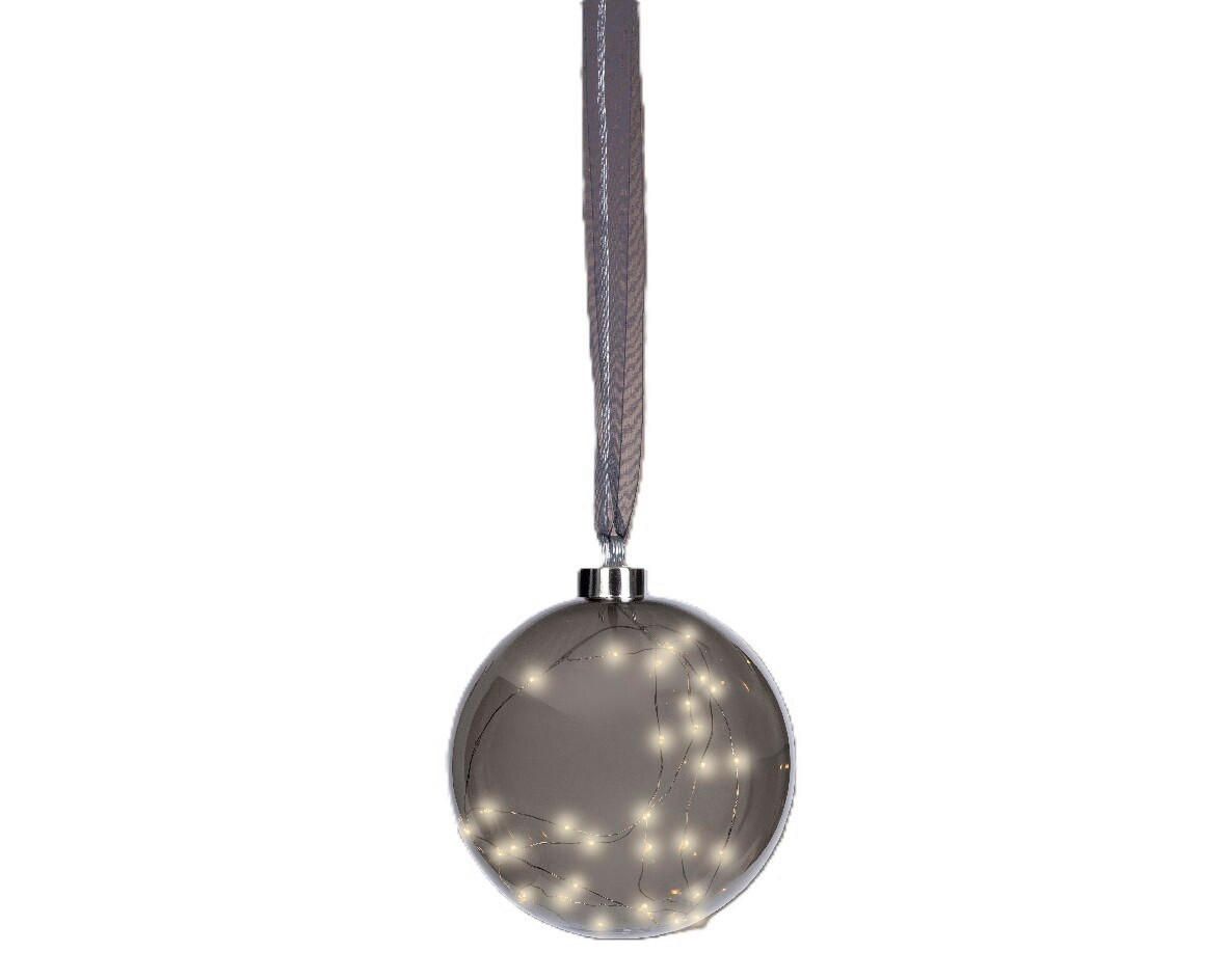 DÍSZGOLYÓ - antracit, Trend, Üveg (20cm) - Ambia Home