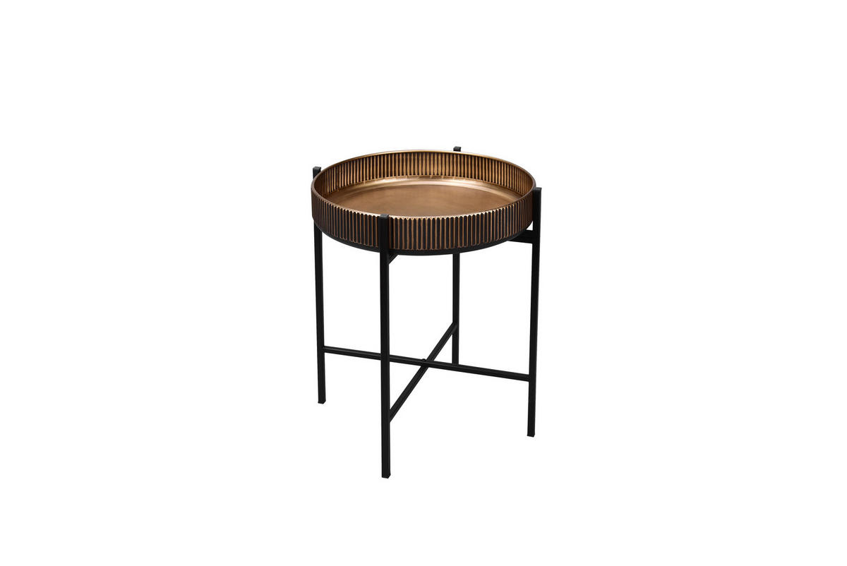 PRÍRUČNÝ STOLÍK, čierna, zlatá - čierna/zlatá, Modern, kov (45/45/50cm)