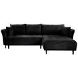 ECKSOFA  in Chenille Schwarz  - Schwarz, KONVENTIONELL, Holz/Textil (290/160cm) - Carryhome