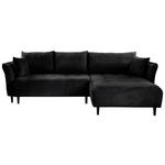 ECKSOFA Schwarz Chenille  - Schwarz, KONVENTIONELL, Holz/Textil (290/160cm) - Carryhome