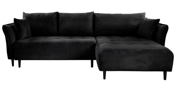 ECKSOFA  in Chenille Schwarz  - Schwarz, KONVENTIONELL, Holz/Textil (290/160cm) - Carryhome
