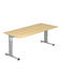 SCHREIBTISCH - Silberfarben/Ahornfarben, KONVENTIONELL, Holzwerkstoff/Metall (180/65-85/80cm) SCHREIBTISCH - Silberfarben/Ahornfarben, KONVENTIONELL, Holzwerkstoff/Metall (180/65-85/80cm)
