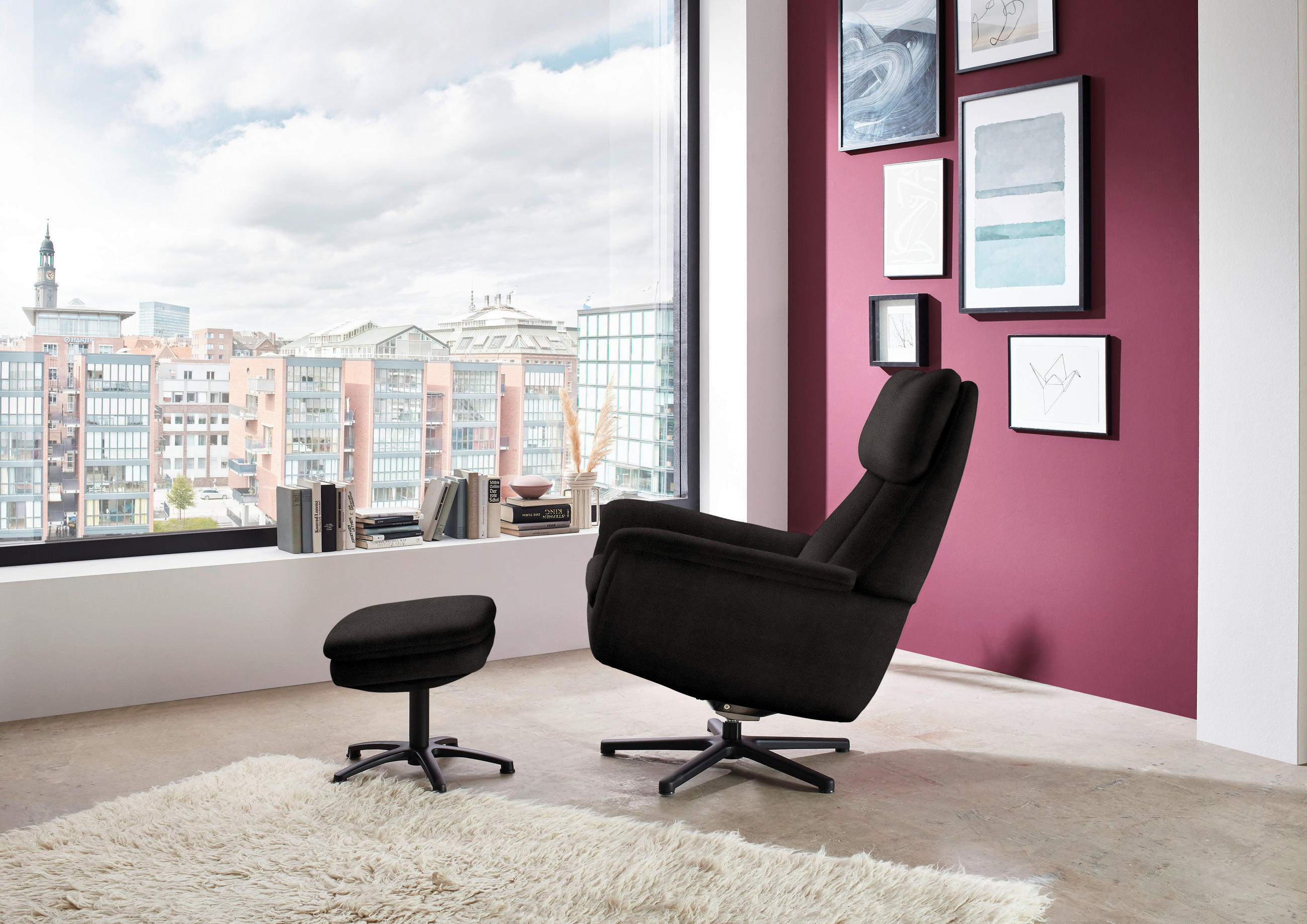 RELAXSESSEL in Textil Dunkelbraun  - Dunkelbraun/Schwarz, Design, Textil/Metall (79/108/89cm) - Beldomo Style