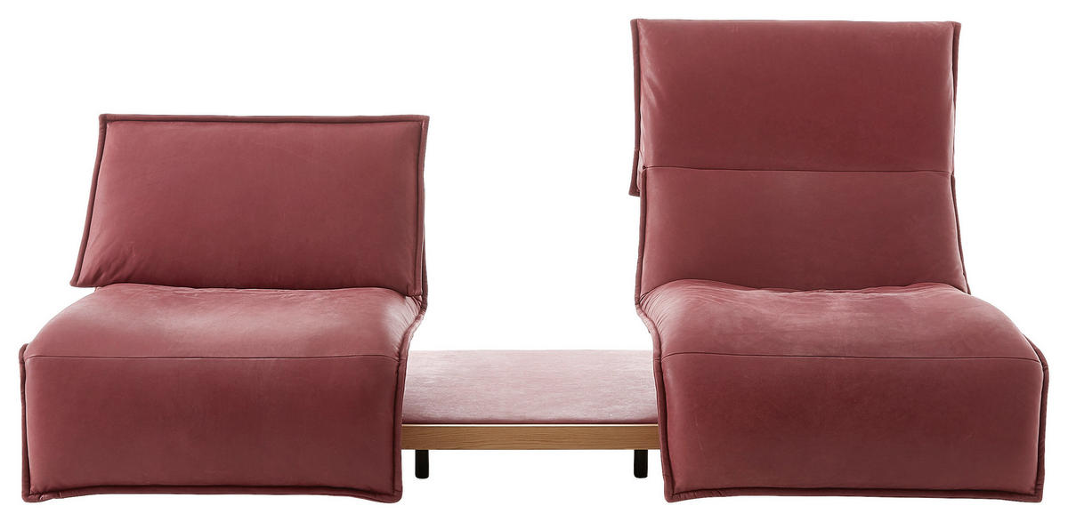 2-SITZER-SOFA Bordeaux Echtleder  - Bordeaux/Schwarz, Design, Leder/Holz (240/80-112/115-159cm) - Koinor