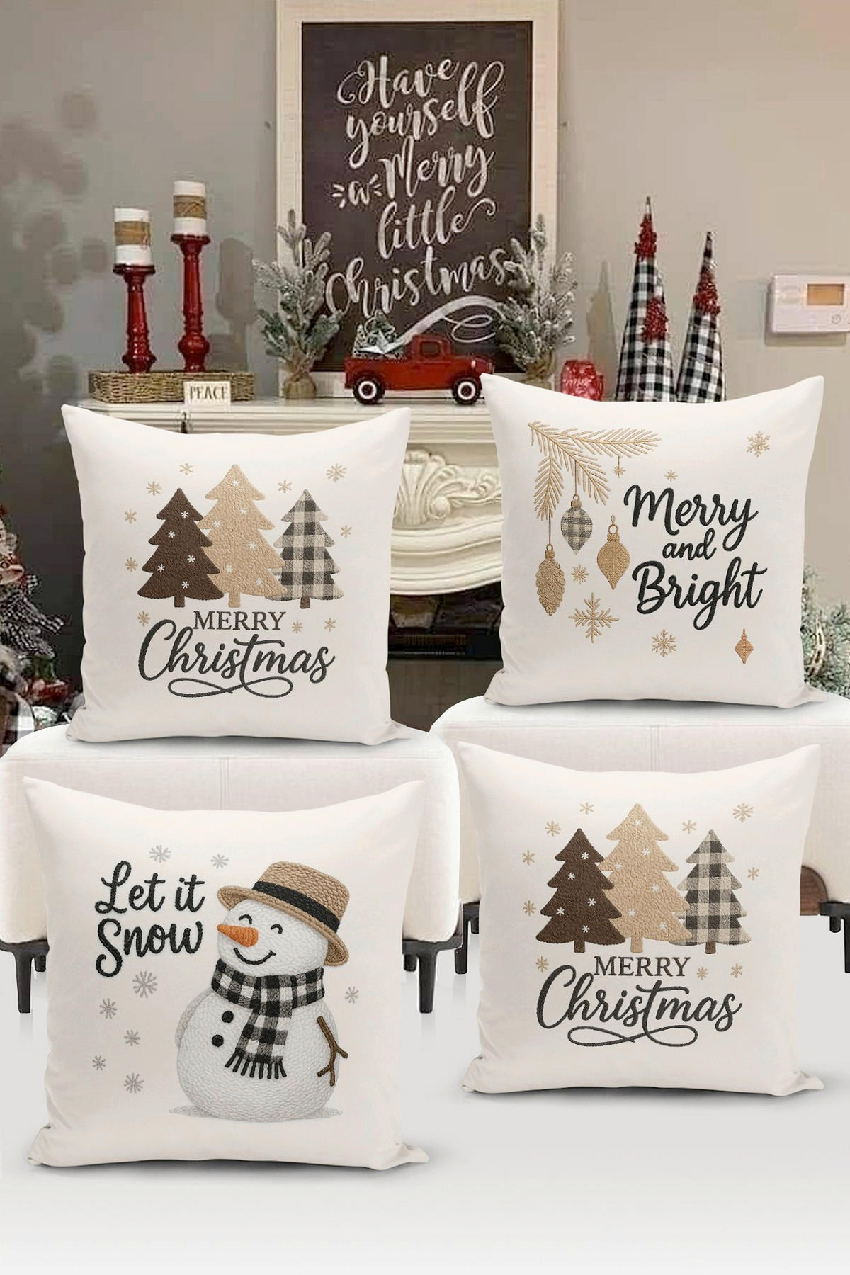 KISSENBEZUG-SET Artfchrst4-113 43/43 cm  - Multicolor, Basics, Textil (43/43cm) - X-Mas