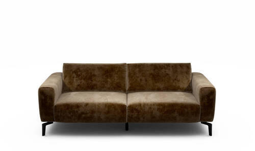 2,5-SITZER in Samt Braun  - Schwarz/Braun, Design, Textil/Metall (220/86/86-94cm) - SENSOO