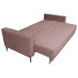 SCHLAFSOFA mit Liegefunktion, Rücken echt, haustierfreundlicher Bezug Cord Altrosa - Schwarz/Altrosa, KONVENTIONELL, Textil/Metall (222/93/98cm) - Carryhome