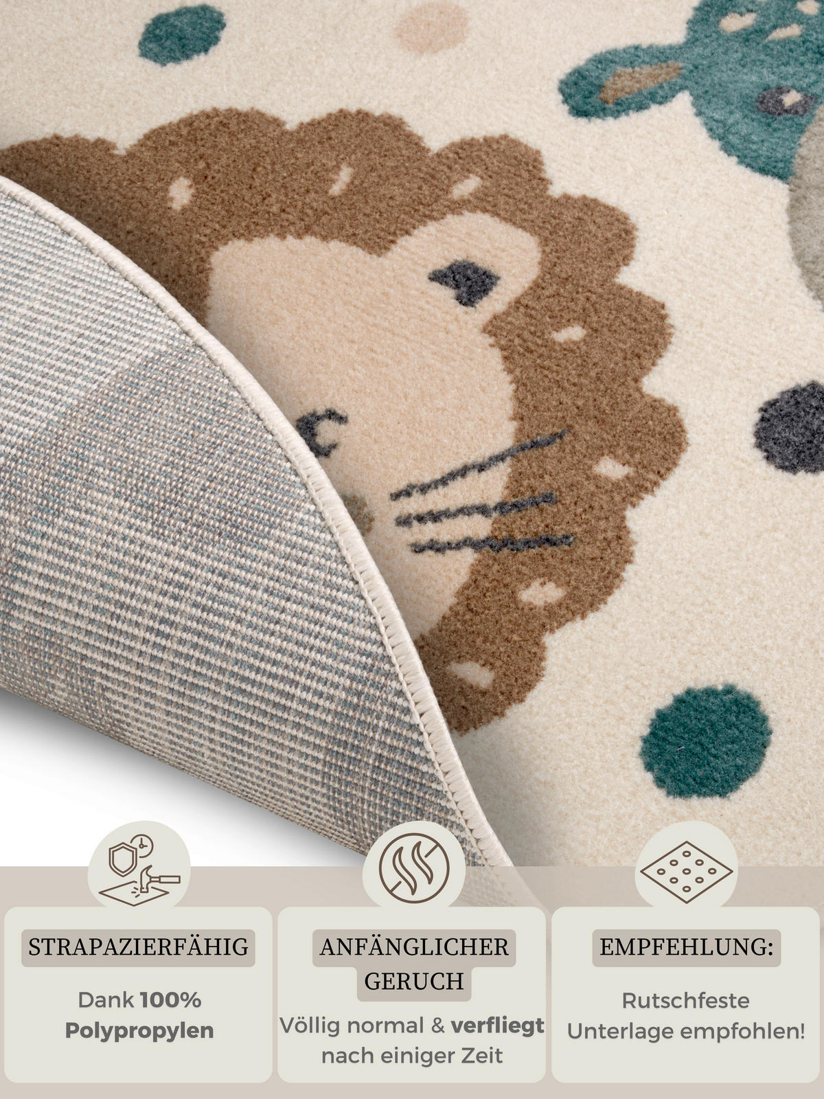 KINDERTEPPICH 100 cm Adventures  - Beige/Multicolor, Design, Kunststoff/Textil (100cm)