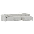 ECKSOFA in Chenille Creme  - Creme/Schwarz, MODERN, Kunststoff/Textil (323/180cm) - Carryhome