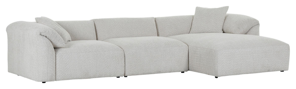 ECKSOFA in Chenille Creme  - Creme/Schwarz, Modern, Kunststoff/Textil (323/180cm) - Carryhome