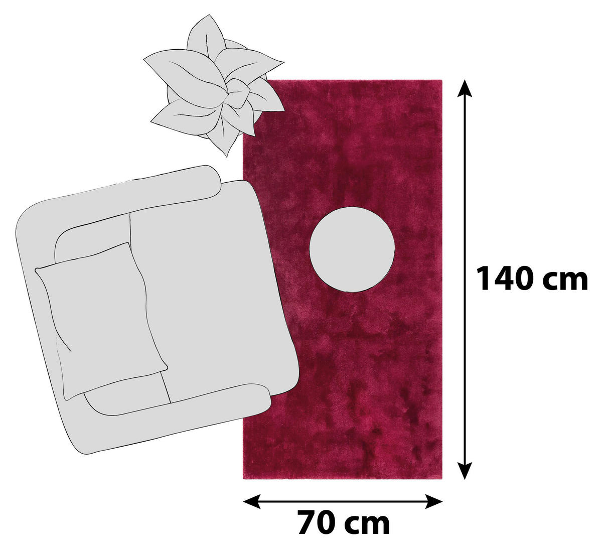 HOCHFLORTEPPICH 70/140 cm Relaxx Rot  - Rot, Basics, Textil (70/140cm) - Esprit