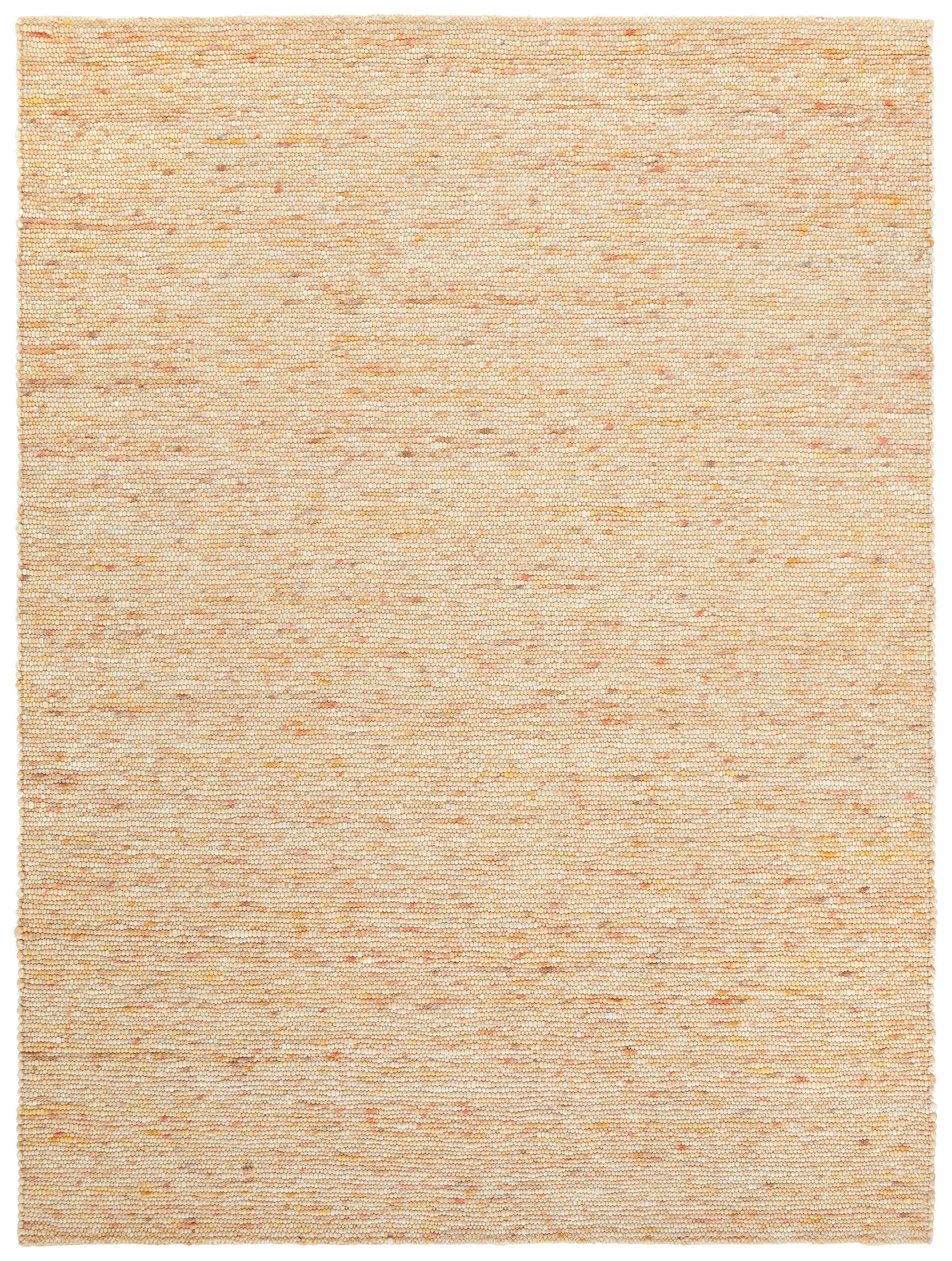 Wollteppich gewalkt  70/130 cm  Orange   - Orange, Basics, Naturmaterialien (70/130cm) - Linea Natura