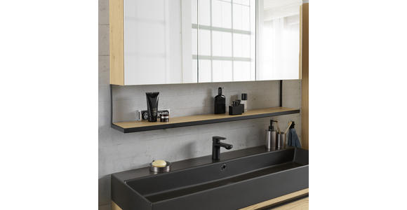 BADEZIMMER in 120 cm - Eichefarben/Schwarz, MODERN, Glas/Holz (120cm) - Dieter Knoll