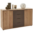 SIDEBOARD  in 154,6/88,2/44,2 cm  - Wildeiche/Schwarz, Natur, Glas/Holz (154,6/88,2/44,2cm) - Valnatura