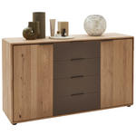 SIDEBOARD in 154,6/88,2/44,2 cm - Wildeiche/Schwarz, Natur, Glas/Holz (154,6/88,2/44,2cm) - Valnatura