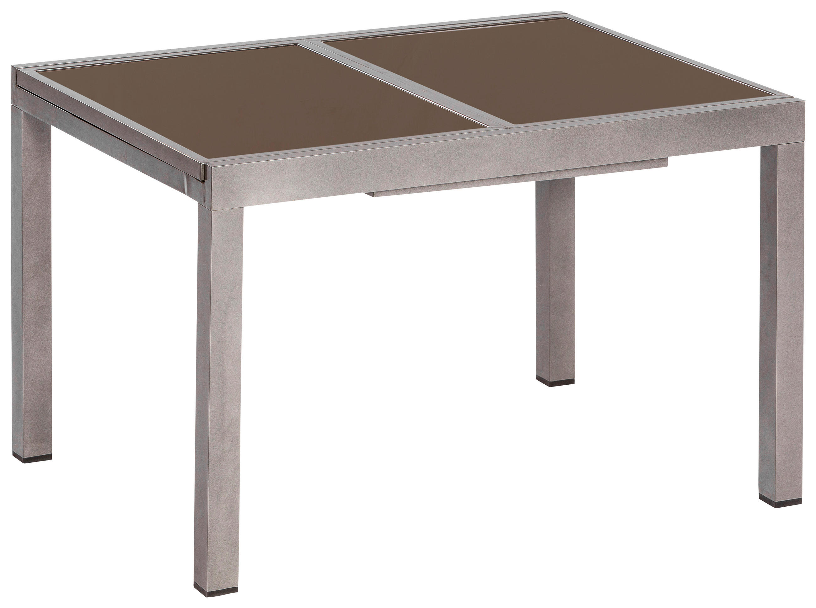 GARTENTISCH 180/100/75 cm Metall rechteckig  - Graphitfarben/Braun, MODERN, Glas/Metall (180/100/75cm) - Gardenson