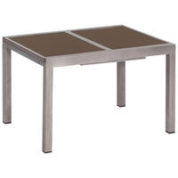 GARTENTISCH 180/100/75 cm Metall rechteckig  - Graphitfarben/Braun, MODERN, Glas/Metall (180/100/75cm) - Gardenson