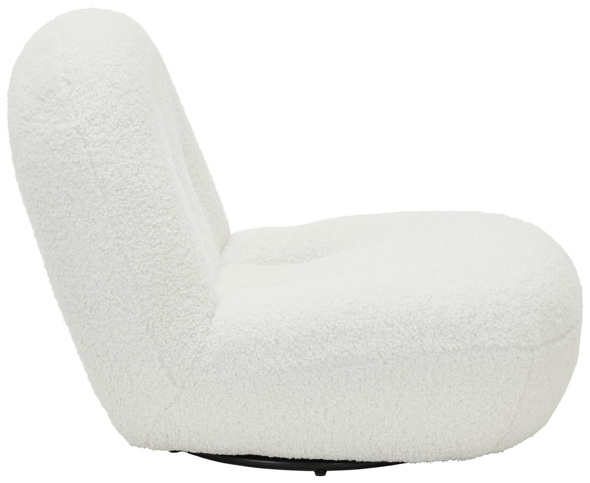 SESSEL Bouclé Weiß    - Schwarz/Weiß, MODERN, Textil/Metall (74/67/93cm) - MID.YOU