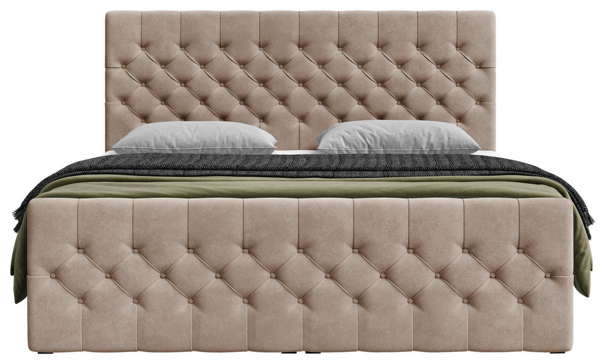 BOXBETT 180/200 cm  in Cappuccino  - Schwarz/Cappuccino, KONVENTIONELL, Holz/Textil (180/200cm) - Chameo