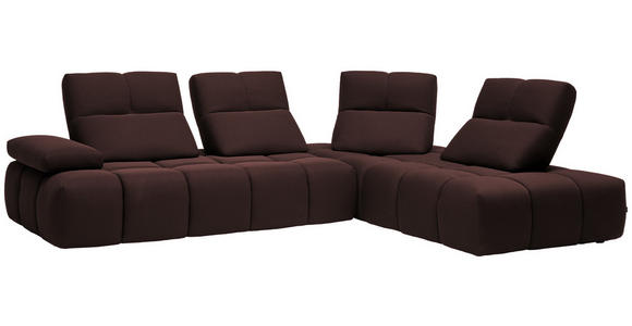 ECKSOFA in Struktur Terracotta 313/233 cm - Terracotta/Schwarz, Design, Kunststoff/Textil (313/233cm) - Emilio Belluti