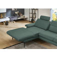 ECKSOFA in Echtleder Opal  180/310 cm  - Opal/Schwarz, Design, Leder/Metall (180/310cm) - Dieter Knoll