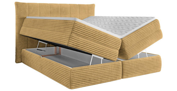 BOXSPRINGBETT 180/200 cm in Gelb - Gelb/Schwarz, Design, Kunststoff/Textil (180/200cm) - Esposa