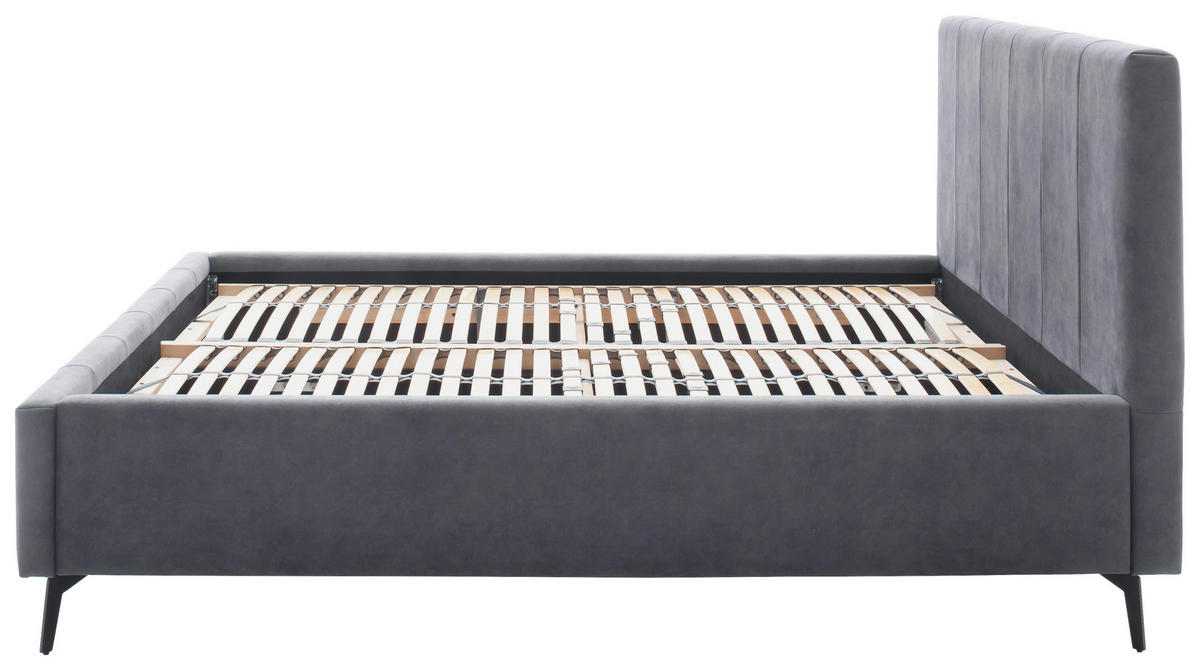 POLSTERBETT 160/200 cm  in Anthrazit  - Birkefarben/Anthrazit, Konventionell, Holz/Textil (160/200cm) - Boxxx