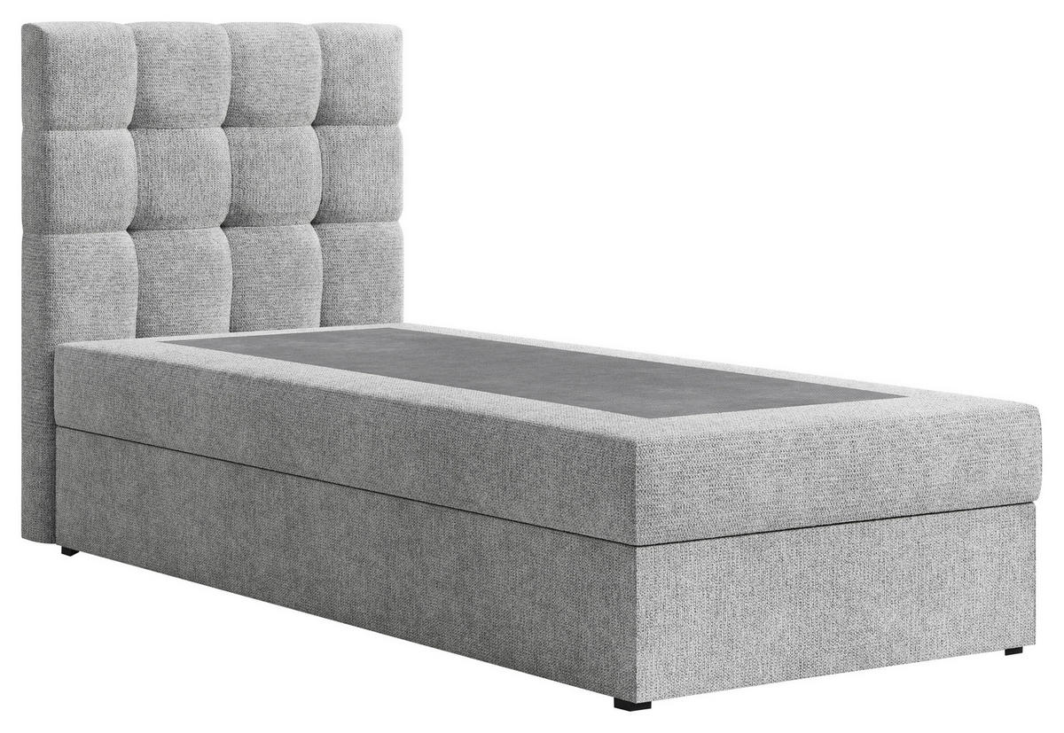 BOXBETT 90/200 cm,  in Grau, Bettkasten, Topper,  - Schwarz/Grau, MODERN, Holz/Kunststoff (90/200cm) - MID.YOU