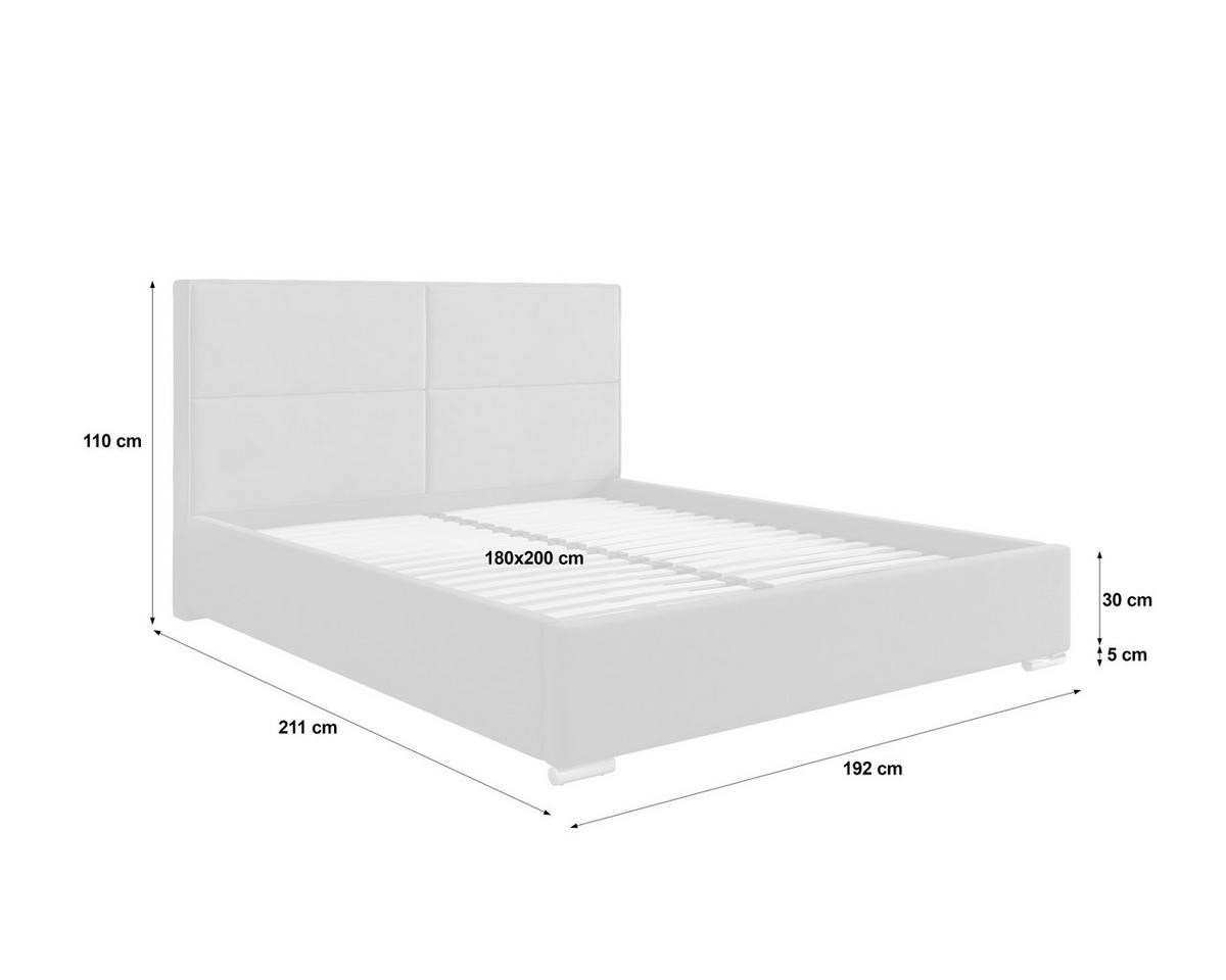 POLSTERBETT 180/200 cm,  in Hellgrau, gepolstertes Kopfteil, Lattenrost, Bettkasten,  - Chromfarben/Hellgrau, MODERN, Holz/Kunststoff (180/200cm) - Chameo