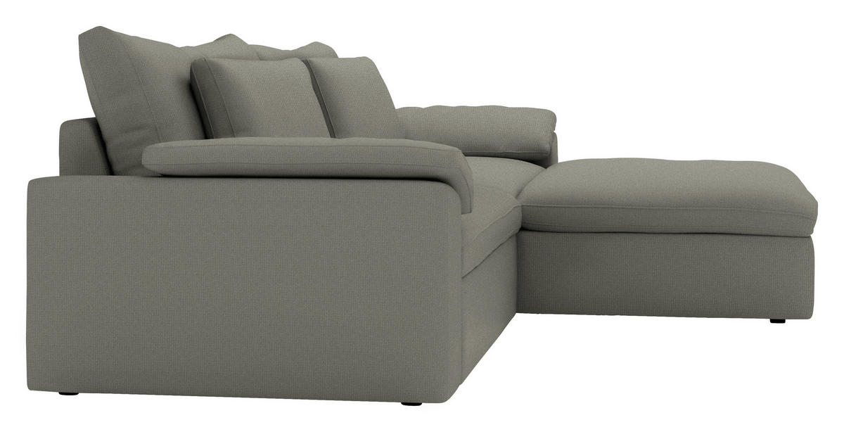 ECKSOFA  Chenille Graubraun  - Graubraun/Schwarz, Modern, Kunststoff/Textil (306/198cm) - Carryhome