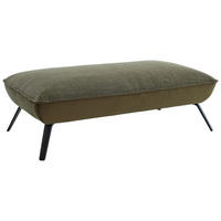 HOCKER Flachgewebe Olivgrün  - Chromfarben/Schwarz, Design, Textil/Metall (142/43/80cm) - Moderano