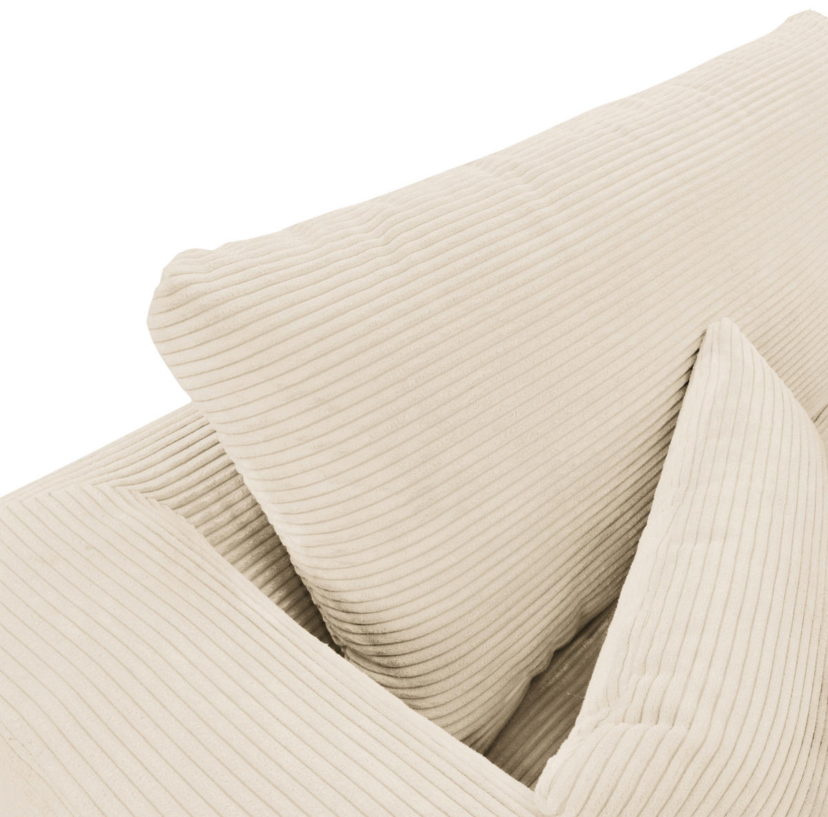 ECKSOFA in Cord Creme  - Creme/Schwarz, Design, Textil/Metall (172/313cm) - Livetastic