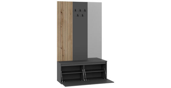 GARDEROBE  in 120/200/36,6 cm  - Eichefarben/Anthrazit, KONVENTIONELL, Holzwerkstoff (120/200/36,6cm) - Carryhome