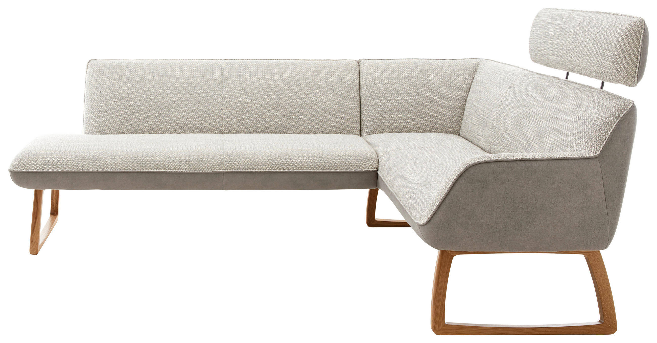 ECKBANK 238/182 cm Flachgewebe, Mikrofaser Grau Holz   - Wildeiche/Grau, Design, Holz/Textil (238/182cm) - Koinor