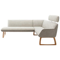 ECKBANK 238/182 cm Flachgewebe, Mikrofaser Grau Holz   - Wildeiche/Grau, Design, Holz/Textil (238/182cm) - Koinor
