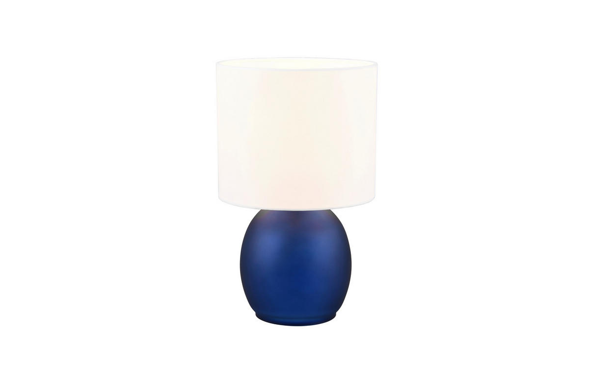 BORDSLAMPA 18/29 cm   - vit/blå, Klassisk, glas/textil (18/29cm) - Trio Leuchten