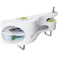 SIDEBOARD  in 200/60/50 cm  - Edelstahlfarben/Weiß Hochglanz, Design, Holzwerkstoff/Metall (200/60/50cm) - Livetastic