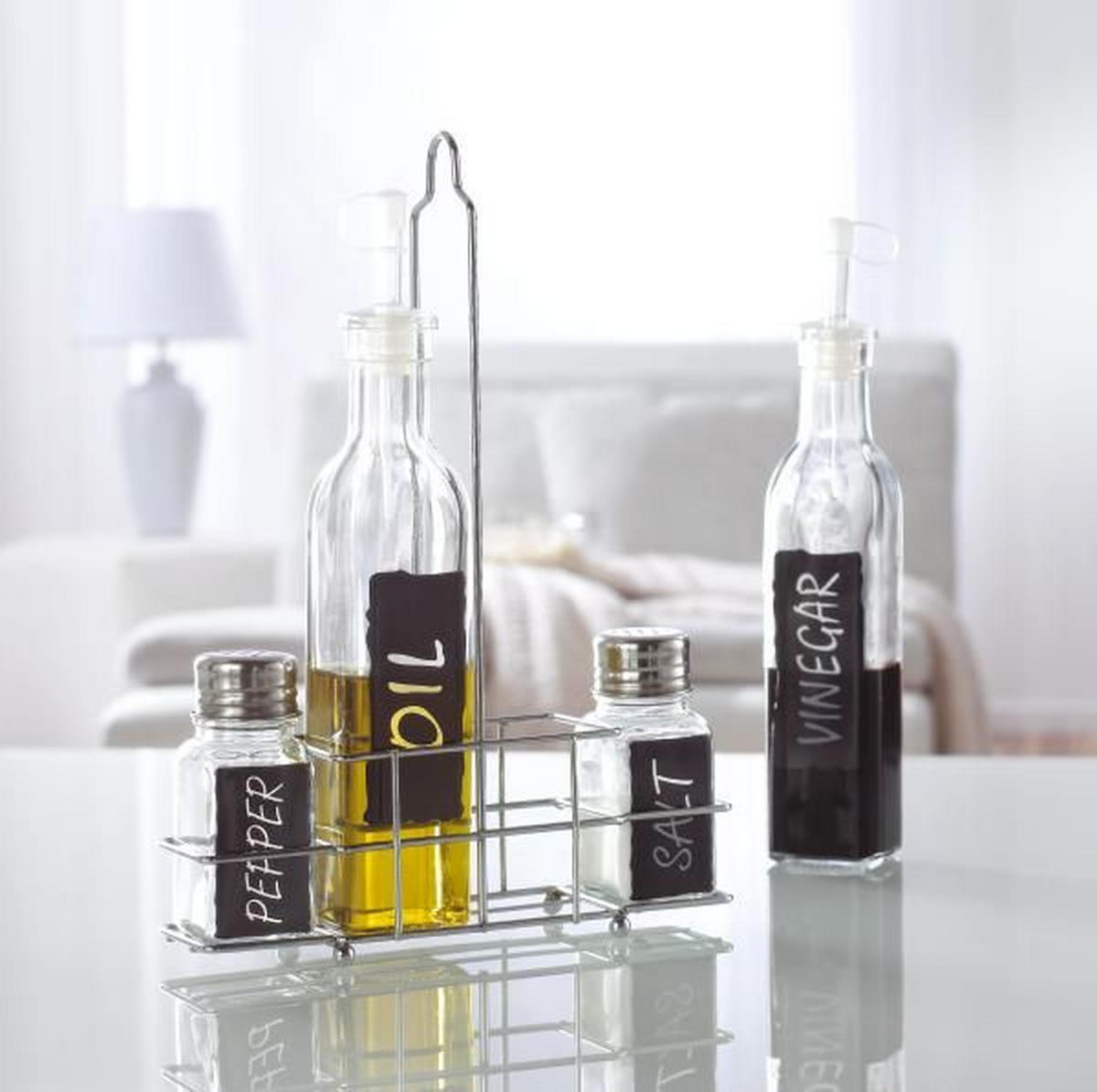MENAGE-SET 5-teilig  - Klar, Basics, Glas/Kunststoff - Homeware Profession.