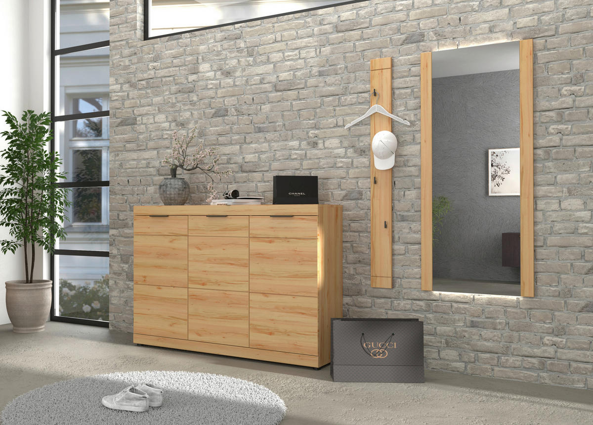 GARDEROBE  in 215/200/40 cm  - Buchefarben, KONVENTIONELL, Glas/Holzwerkstoff (215/200/40cm) - Cantus