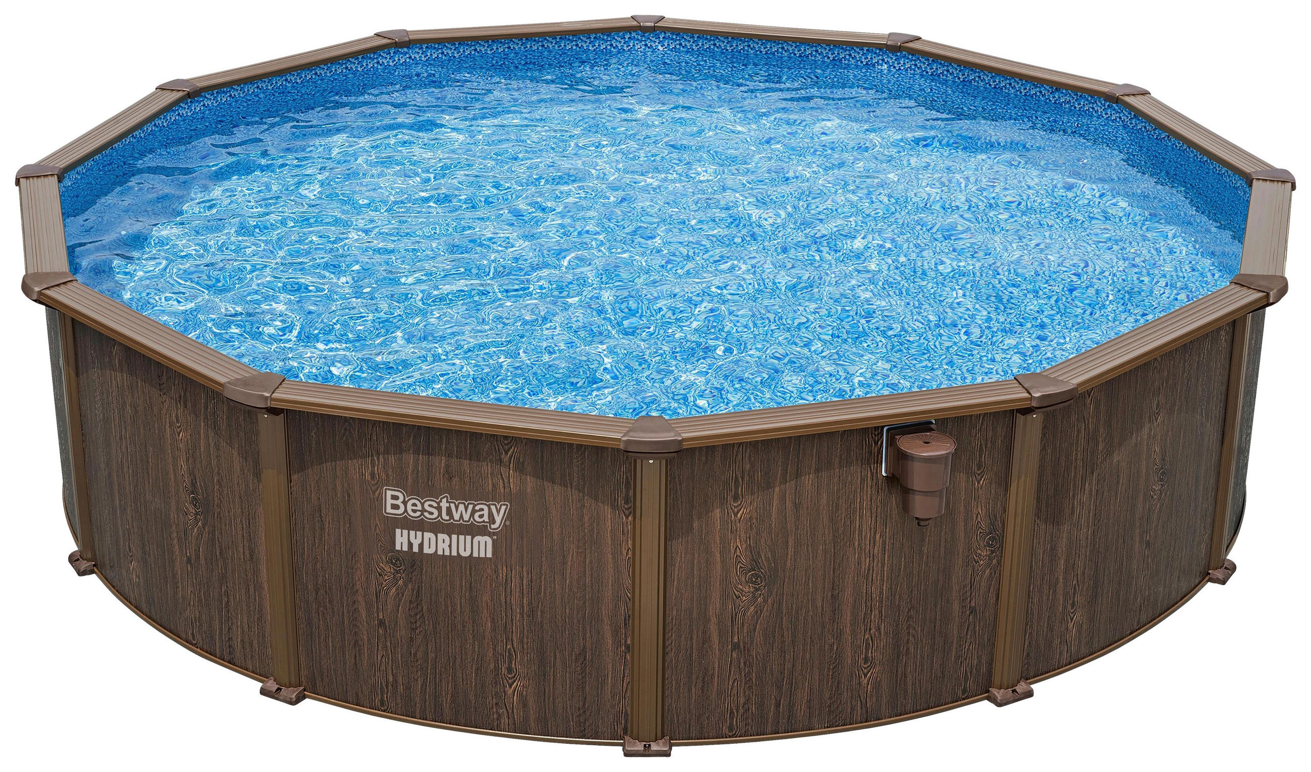 POOL SET 56384 549/132 cm  - Blau/Dunkelbraun, KONVENTIONELL, Kunststoff/Metall (549/132cm) - Bestway
