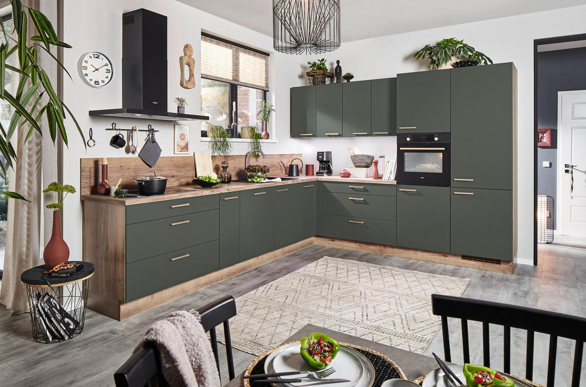 EINBAUKÜCHE   - Grün, Design, Holzwerkstoff - Celina