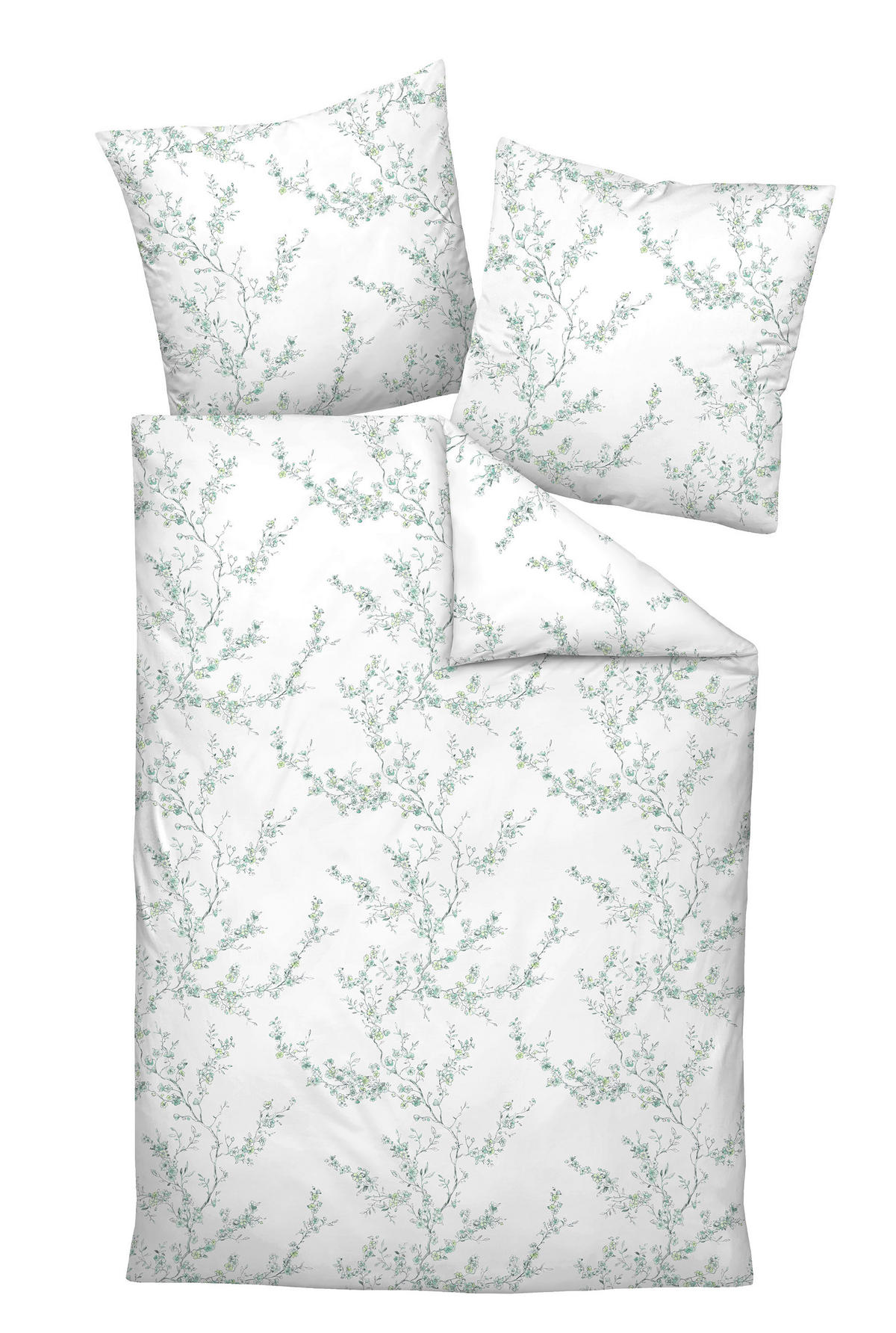 POSTELJINA 135/200 cm  MILANO  - bijela/zelena, Konvencionalno, tekstil (135/200cm) - Janine