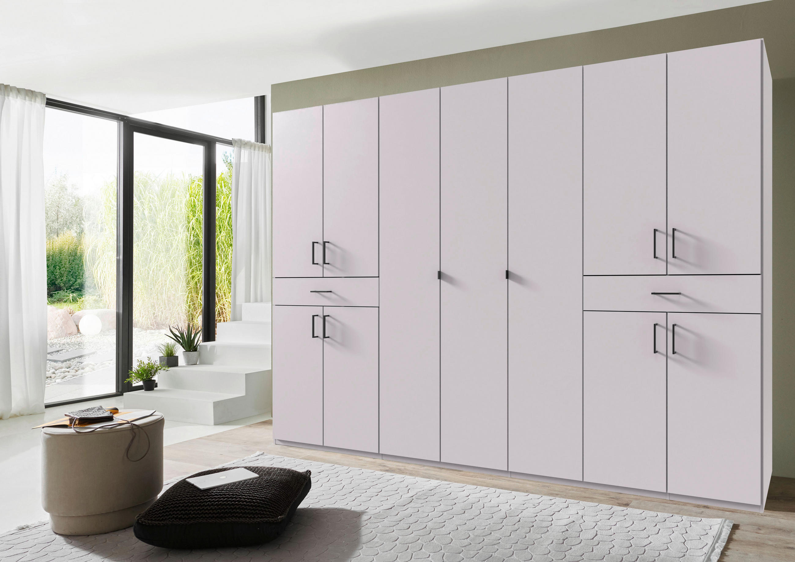 DREHTÜRENSCHRANK in Weiss  - Weiss/Schwarz, Konventionell, Holzwerkstoff/Kunststoff (313/208/58cm) - Carryhome